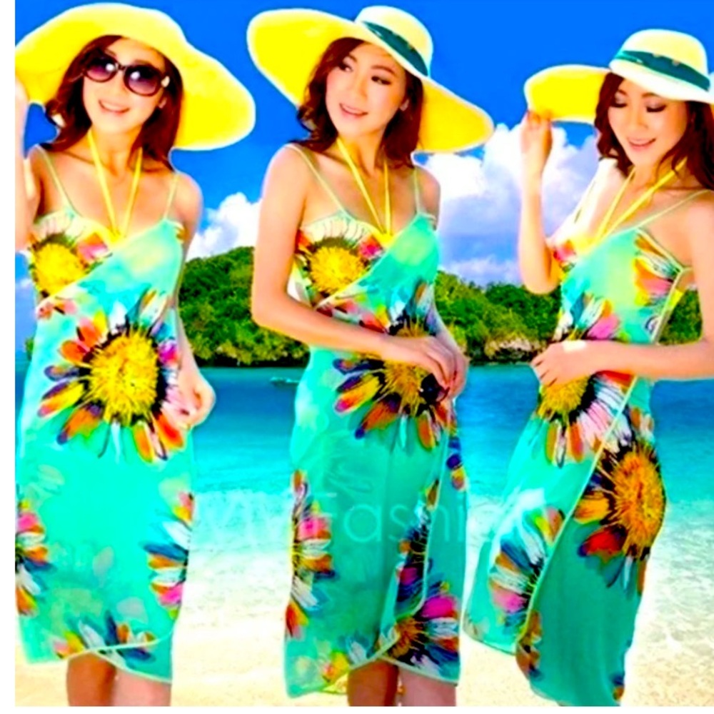 Wrap around swimsuit cover up.